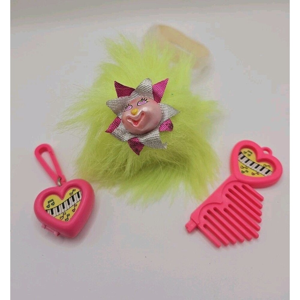 VTG Matchbox 80s Green My Precious Puffs Party Bracelet Wrist Troll Pet Set 1987